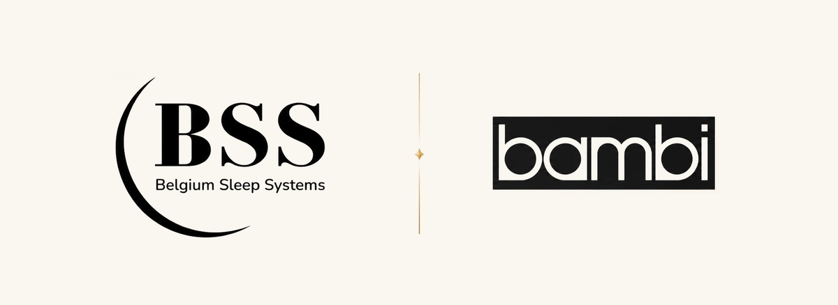 Logos des deux marques côte à côte : BSS Belgium Sleep Systems et Bambi