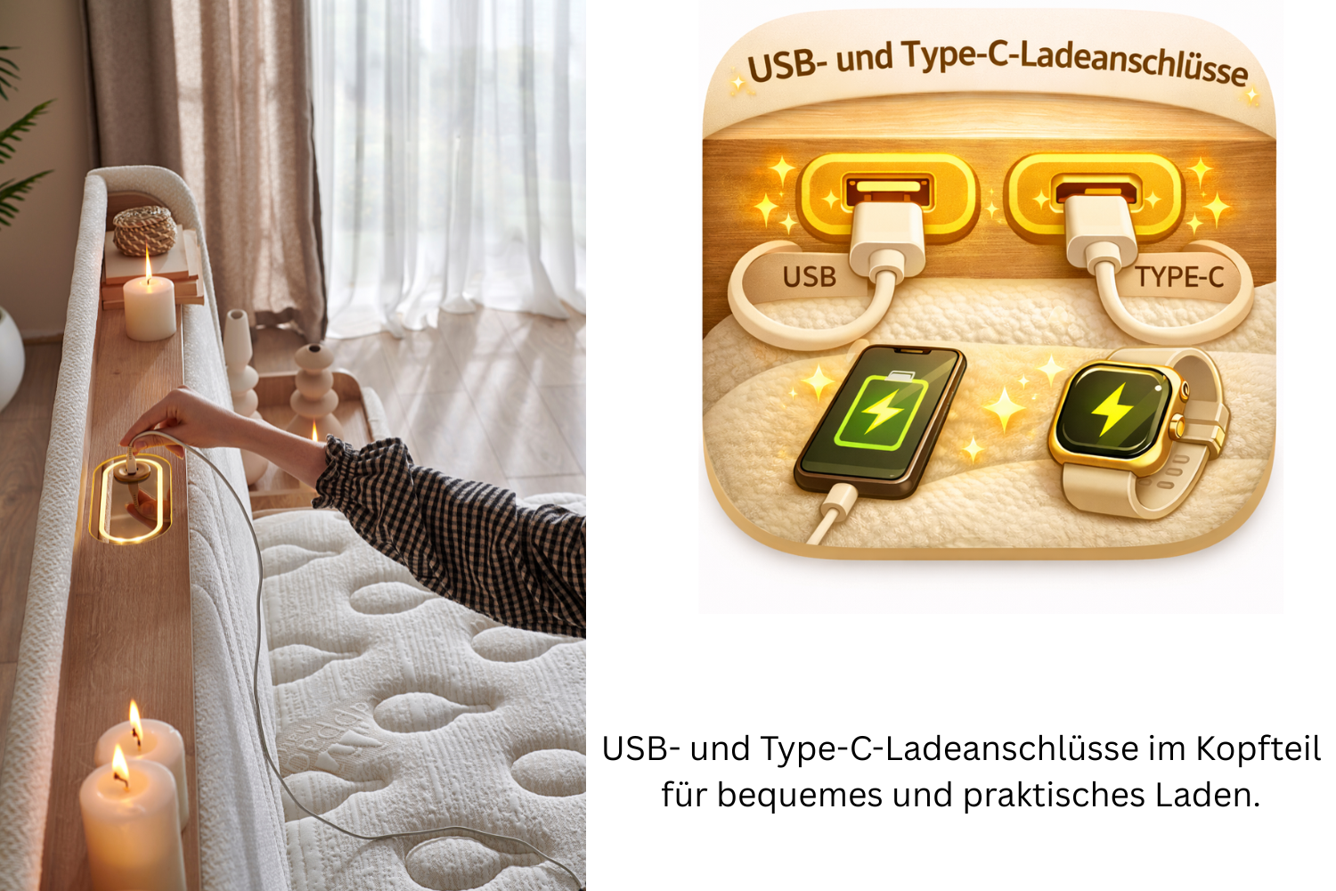 Bambi | Cappadoce | Ensemble de lit à sommier H3