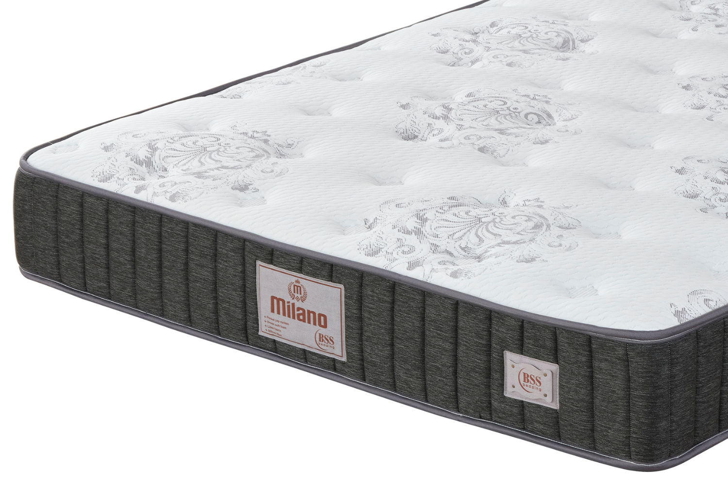 Ensemble de lit BSS Milano avec sommier et tête de lit | Matelas H3