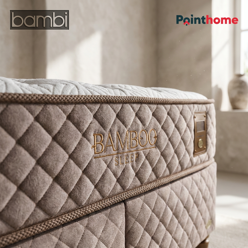 Détail du matelassage du matelas Bamboo Sleep et de son flanc brodé
