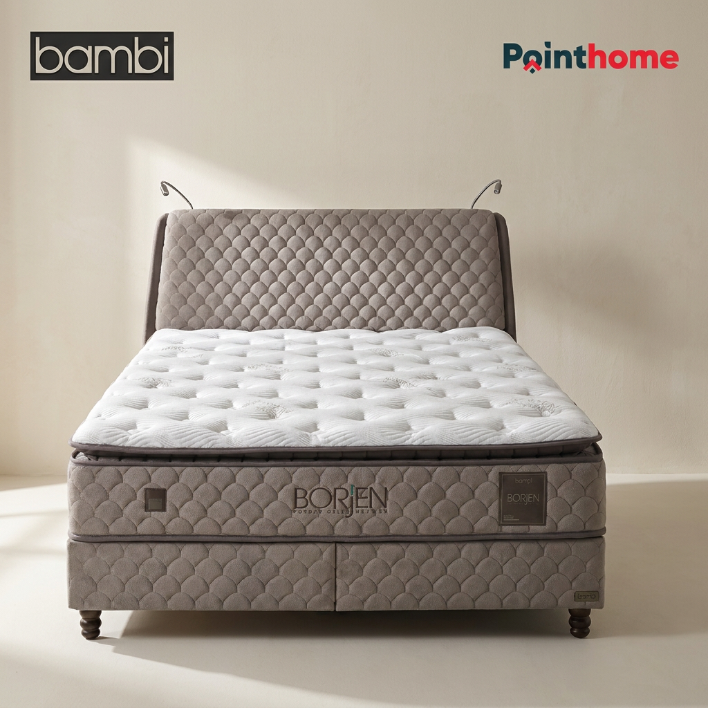 Ensemble lit coffre Bambi Borjen vu de trois quarts sur fond clair