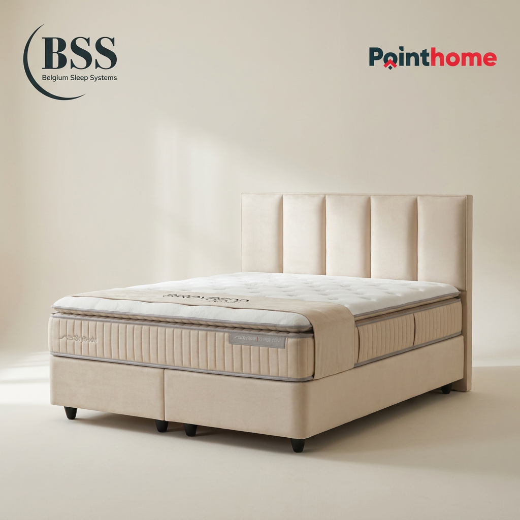 Ensemble lit coffre BSS Birdybedd crème – vue de face sur fond clair