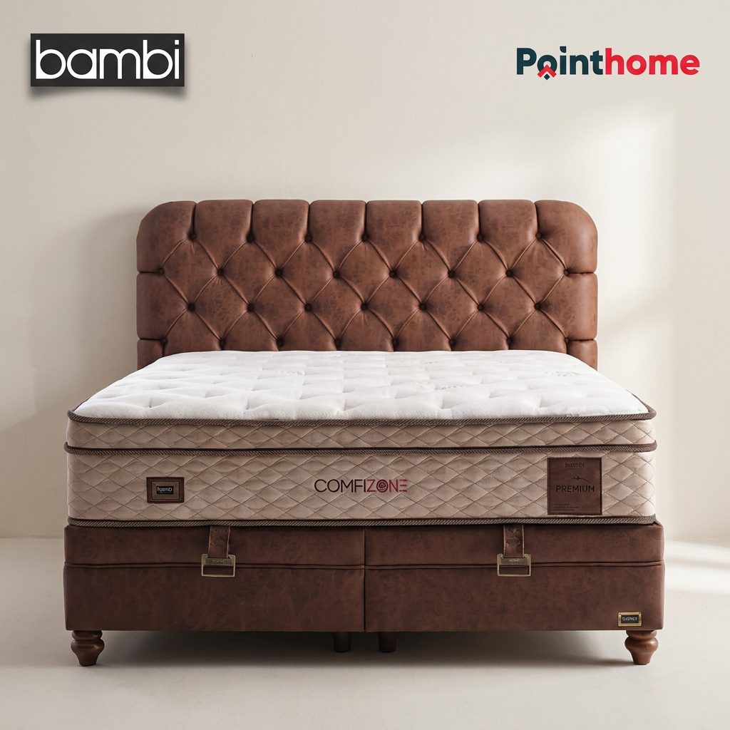 Ensemble lit coffre Bambi Comfizone vu de face sur fond clair