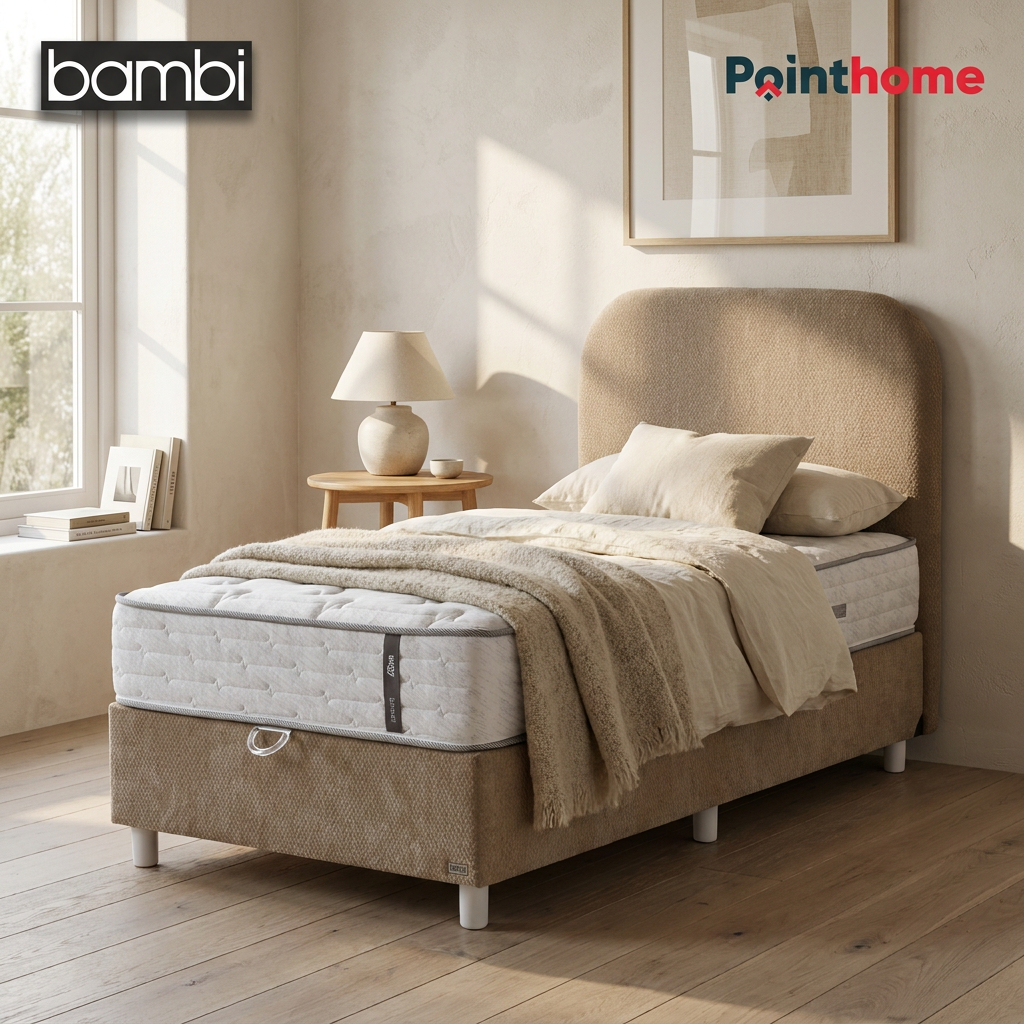 Chambre avec le lit coffre Bambi Dozy beige