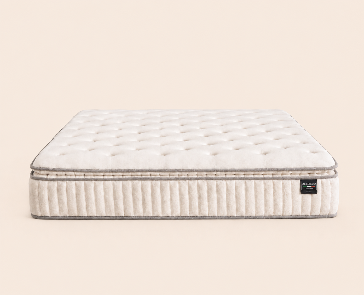 Matelas BSS Bohembedd avec surmatelas capitonné – vue de face