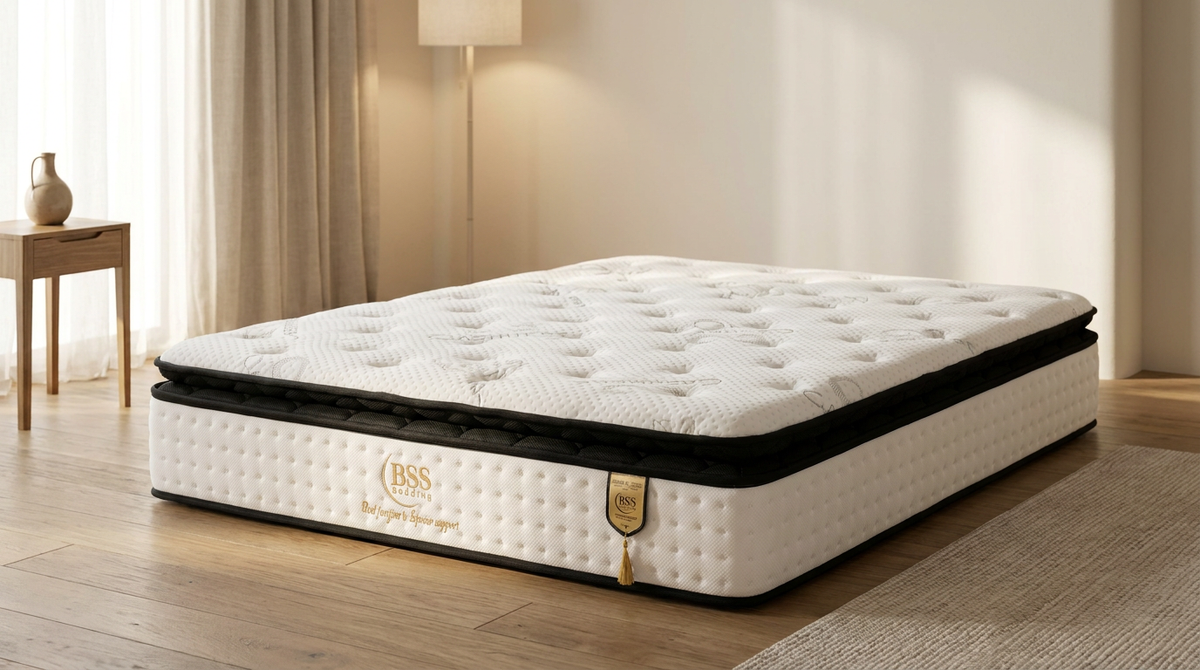 Matelas BSS Paris dans une chambre claire, vue de côté