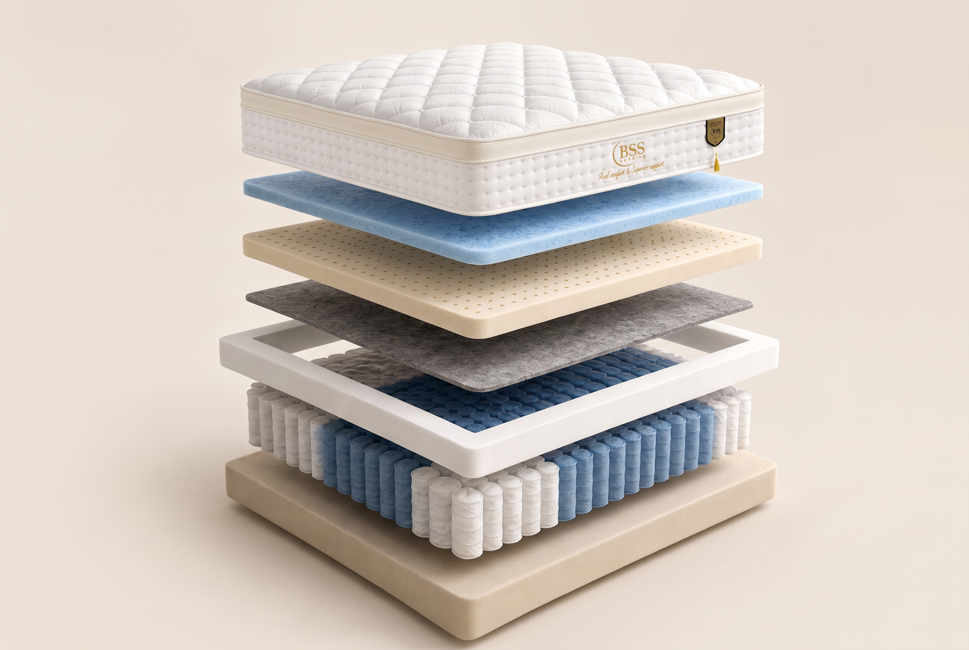Architecture 7 couches du matelas BSS Sydney avec ressorts ensachés