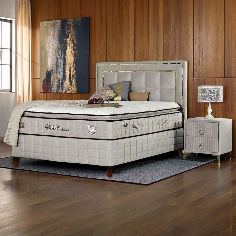 Ensemble de lit sommier BSS BEDDING WOOL TOUCH | Matelas H2/H3